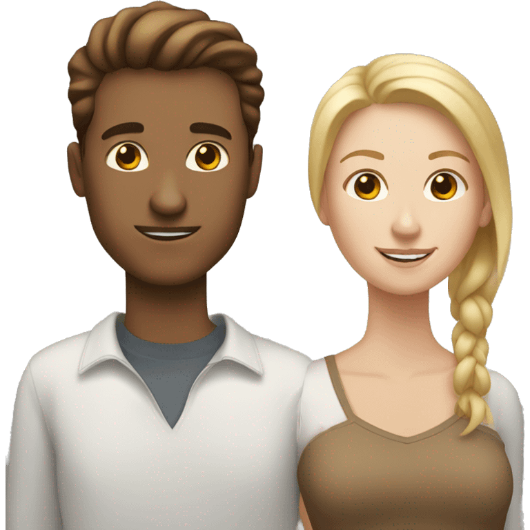 White guy, white woman, brown woman  emoji