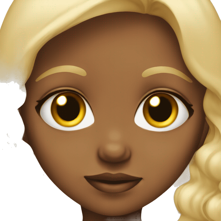 Baby girl with Big Brown eyes and blonde Hair emoji