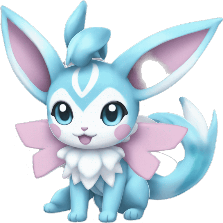 Kawaii Sylveon-Glaceon-Vaporeon-Pokémon full body emoji