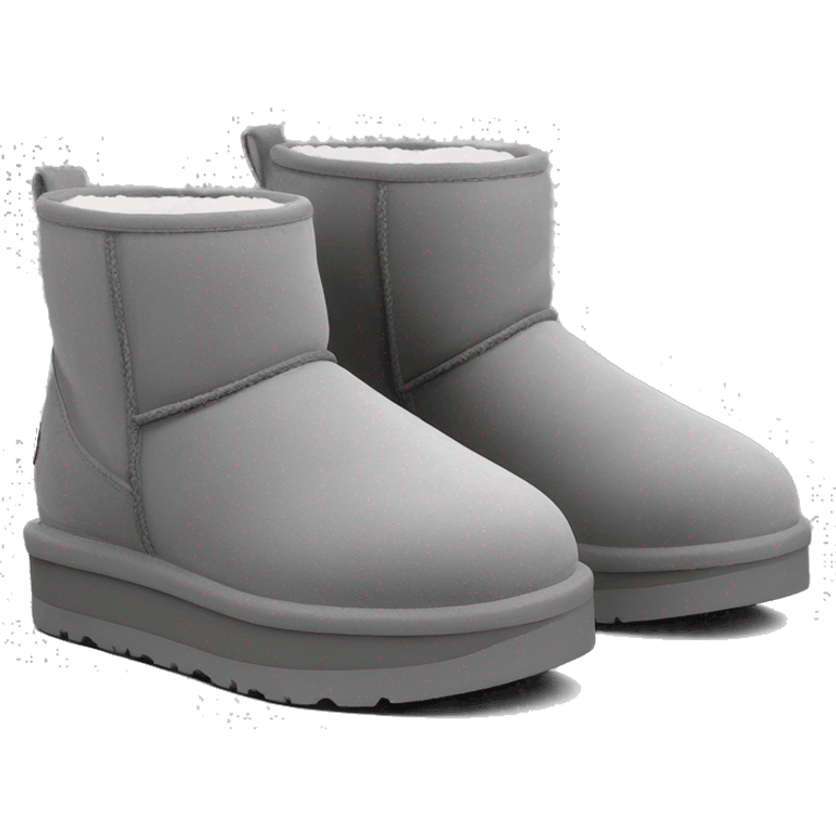 2 ugg boots mini platform grey clean aesthetic emoji