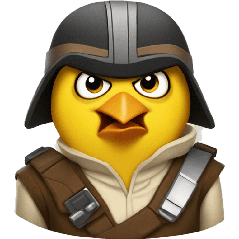 yellow angry bird dressed like han solo emoji