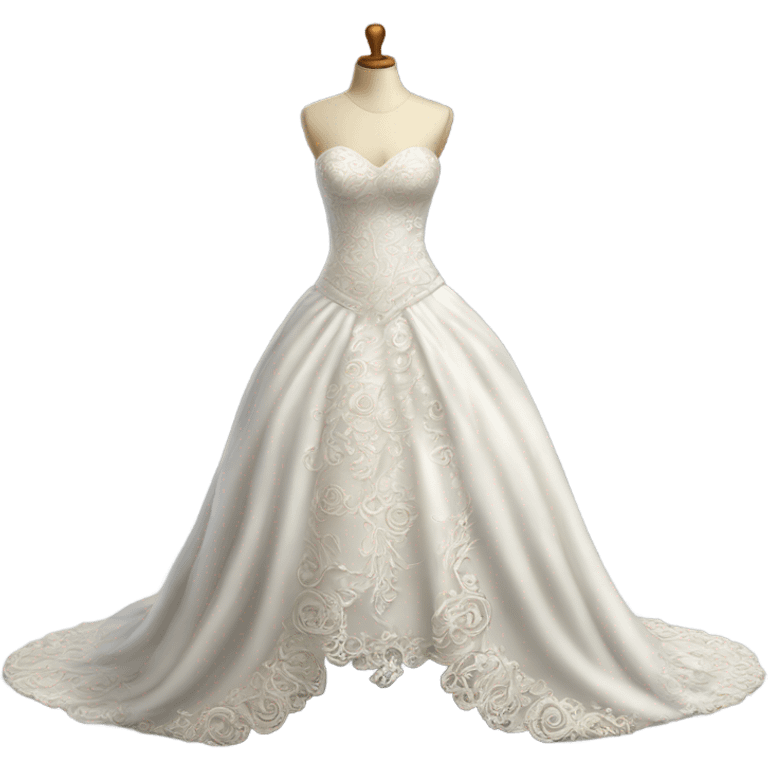 Hyper Realistic ornate Wedding dress displays  emoji