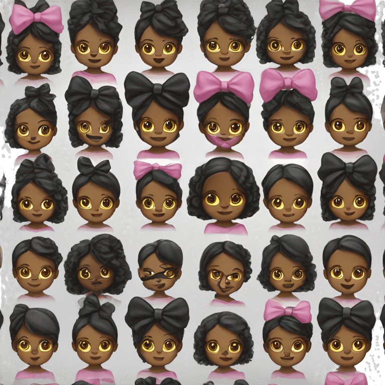 Cute black girl with 4c hair and bow in her hair  emoji