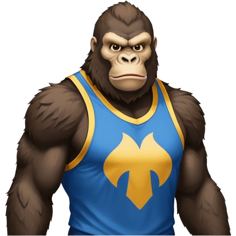 king kong  wearing eagles sleeveless jersey blue and yellow  emoji