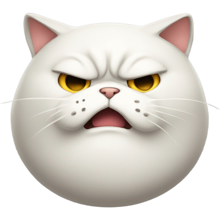 Fat cat with an angry face emoji