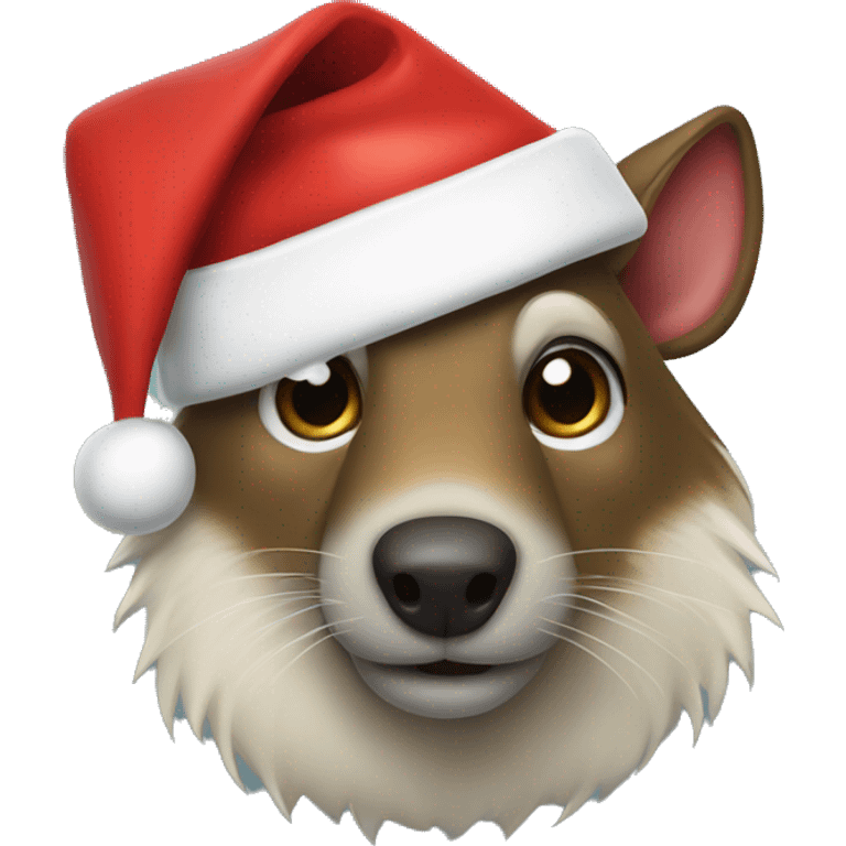 Agouti Wolf with Santa hat  emoji