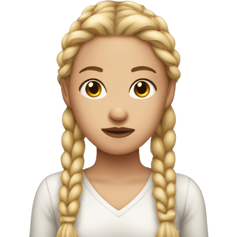 Beautiful light skinned woman with blonde braids who looks irritated and impatient  emoji