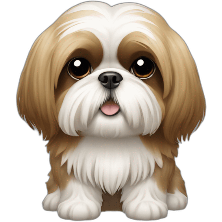 Dog Shih Tzu with long hairs full-body emoji