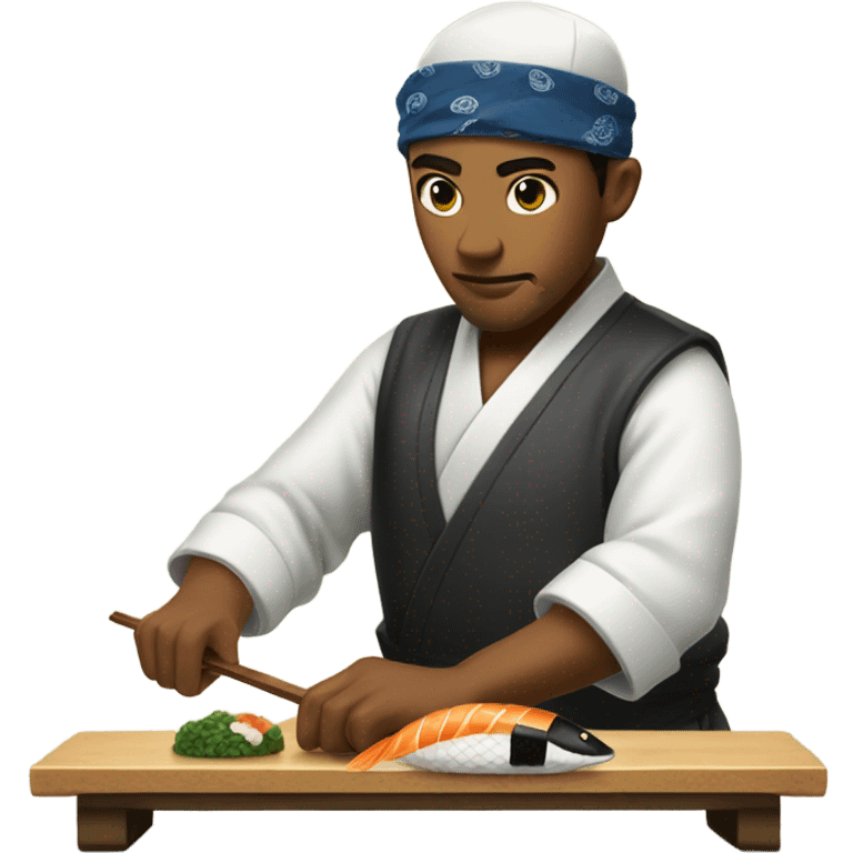 sushi master with bandana emoji