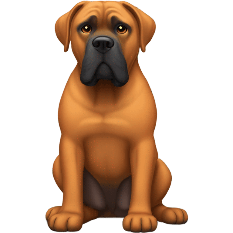 An orange-colored Cane Corso in a jail cell. emoji