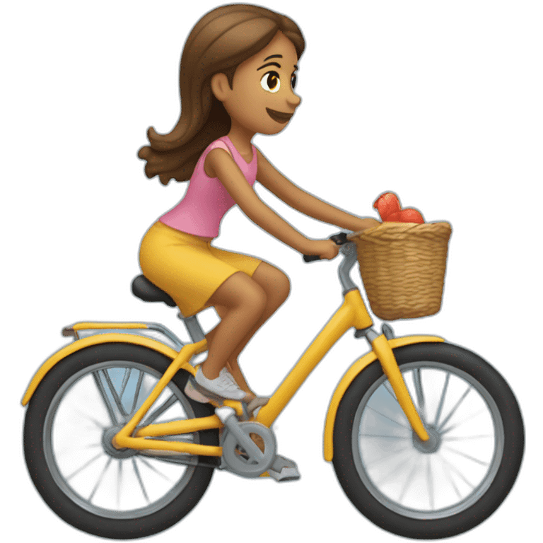 Menina empinando a bike emoji