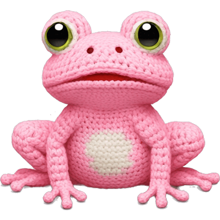 Light pink crocheted frog emoji