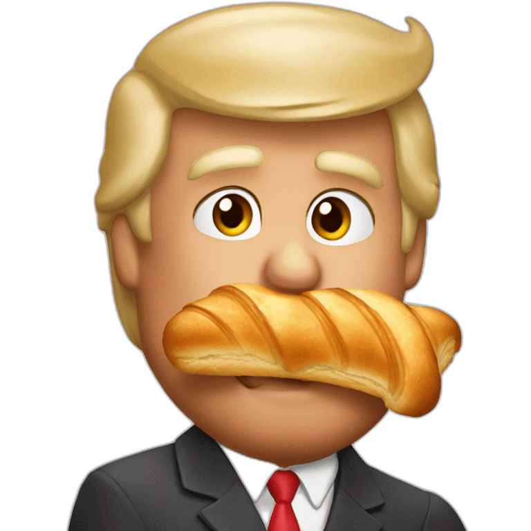 donald trump eating croissant emoji