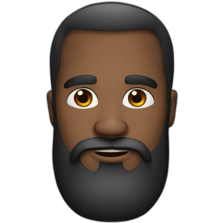 doubtfull black bearded man emoji