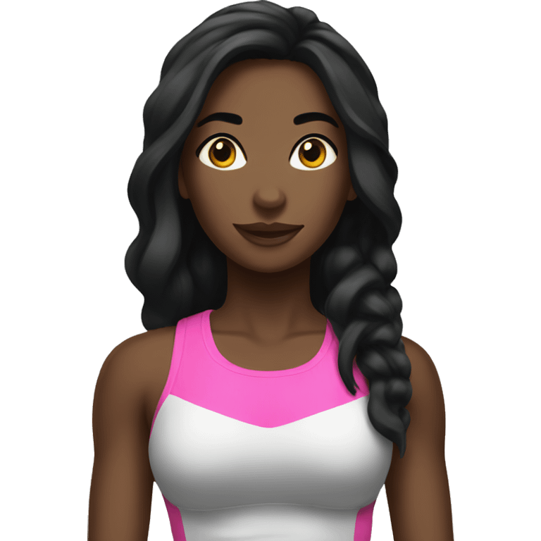 black hair gym girl emoji