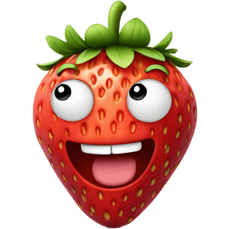 Strawberry animation with ayes,mouth and hands  emoji