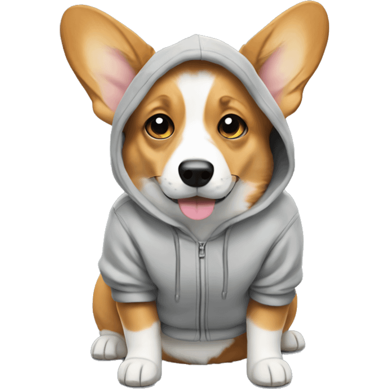 corgi wearing a hoodie  emoji