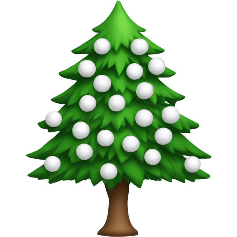 christmas tree with white balls emoji