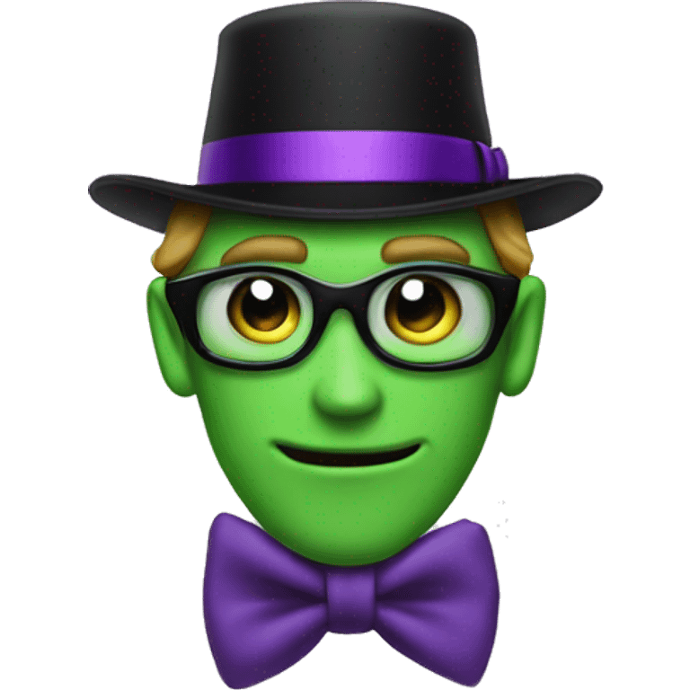 The riddler, purple mask and bowtie, black "?" on hat emoji