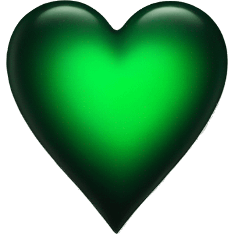 Half black and Green heart emoji