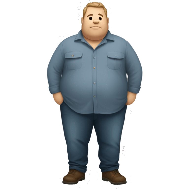 Fat man with overshirt profile picture emoji