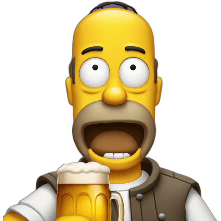 Homer with a beer emoji