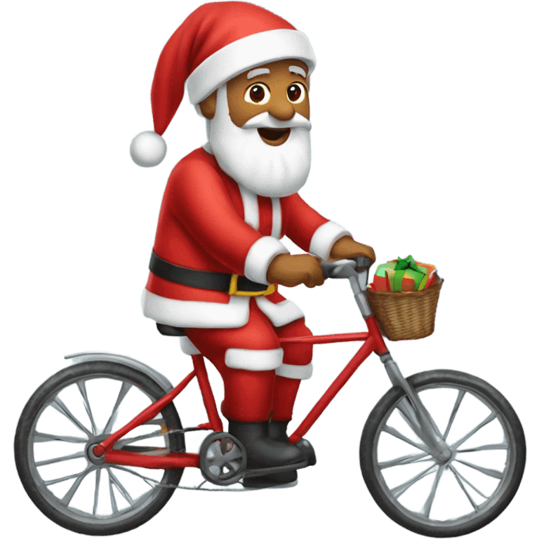 Papá Noel en bicicleta de montaña  emoji