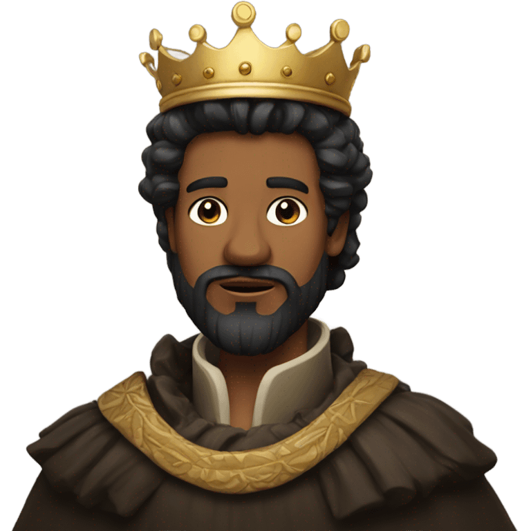 King with wavy black hair and a beard emoji