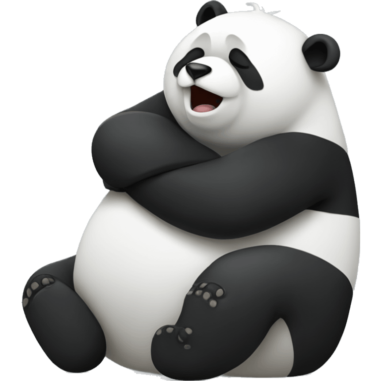 Tired panda stretching emoji