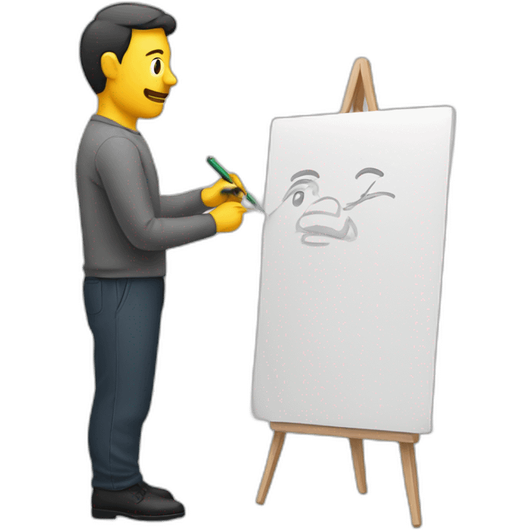 Man writing on a marker board emoji