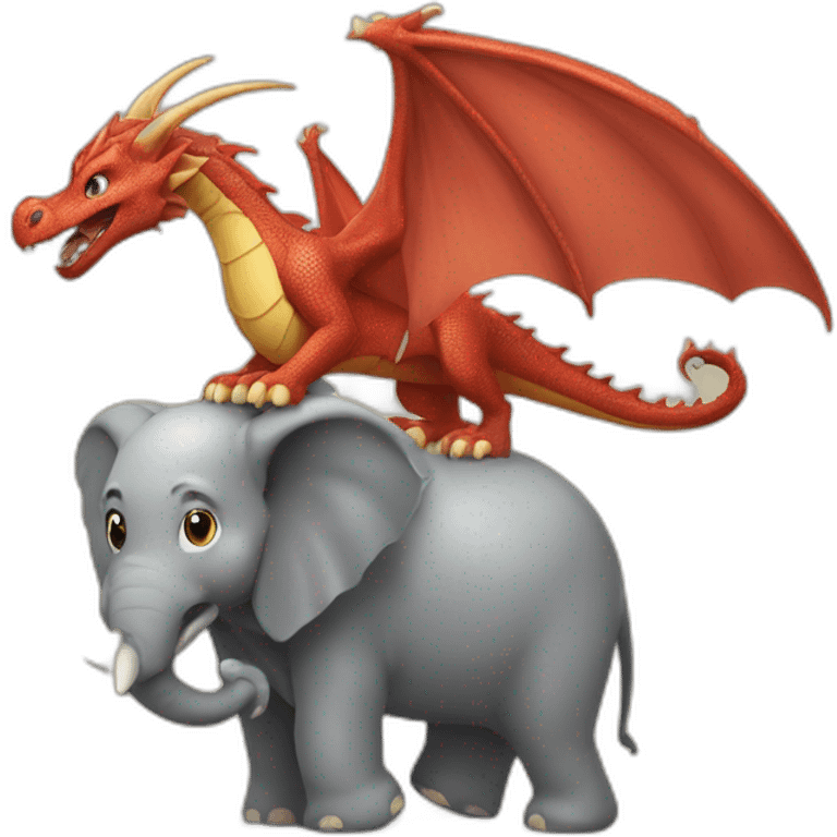 Dragon sur un elephant emoji