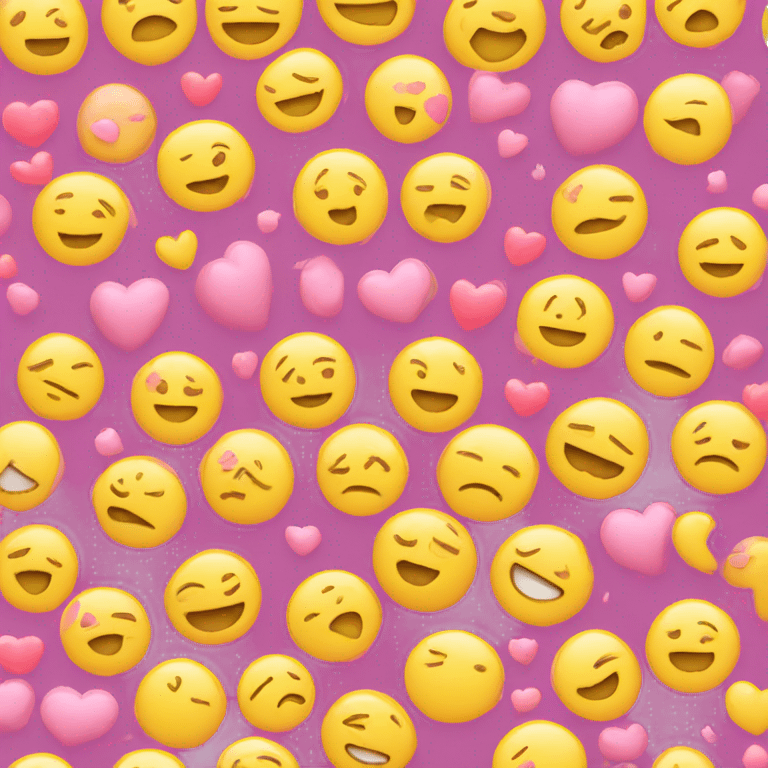 Yellow emoji with pink hearts for blush emoji