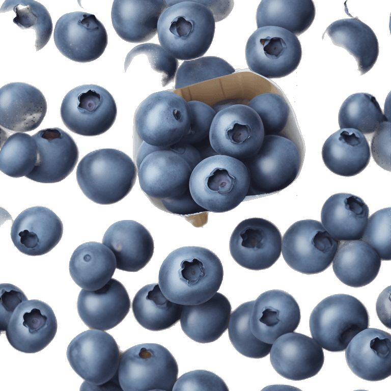 small blueberries in plastic carton organic farmer’s market realistic soft textures emoji