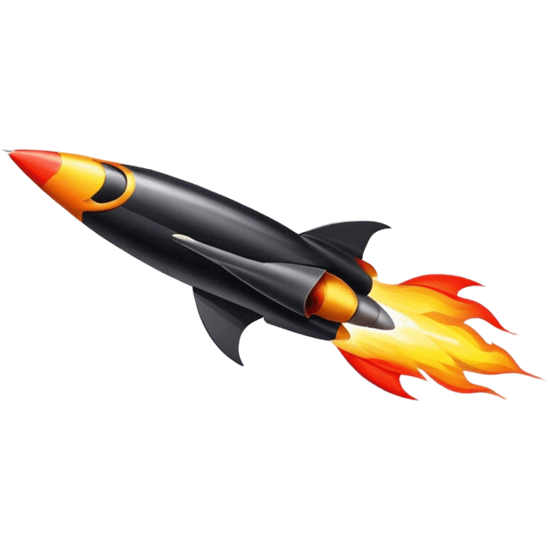 driving fine black rocket with fire color france emoji