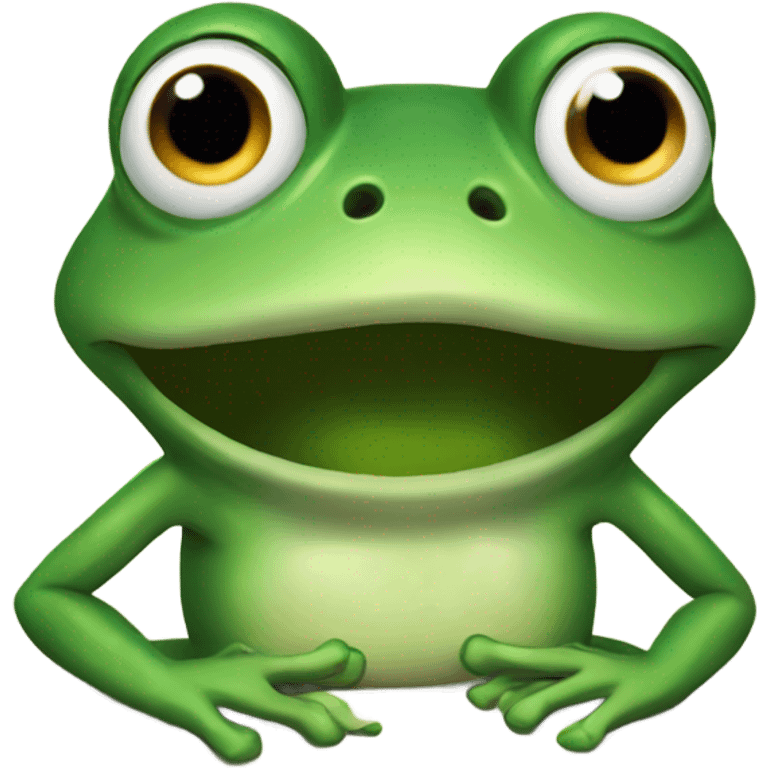 Forgiving frog emoji