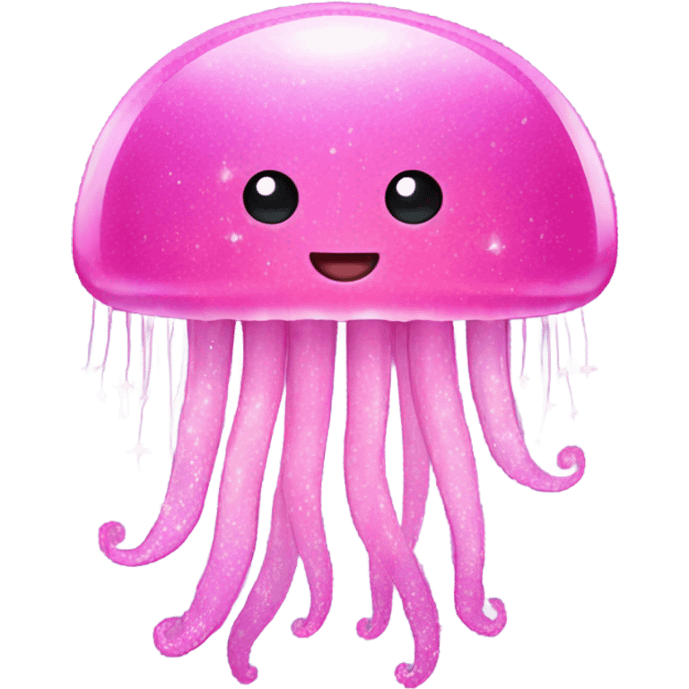 Pink long jellyfish with glistening glitter emoji