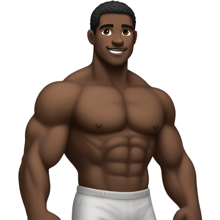 huge black male with muscles emoji