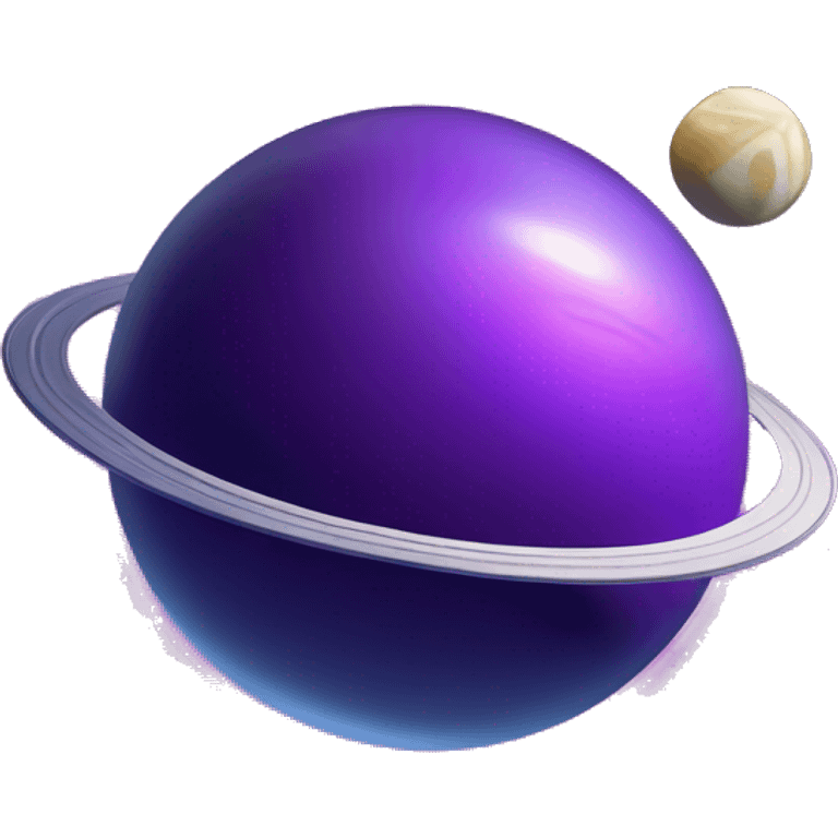 a cartoonish space-themed coin with a purple saturn on it emoji