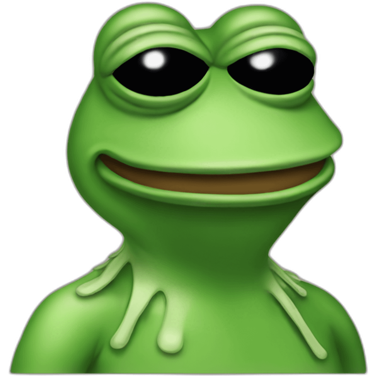 Pepe the frog with a computer emoji