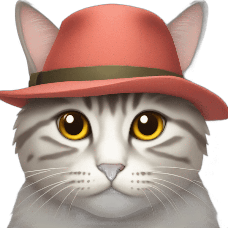 A cat with hat look dengour emoji