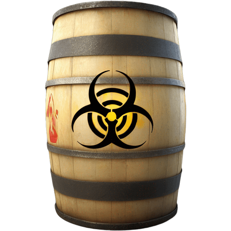 Biohazard symbol on a barrel emoji