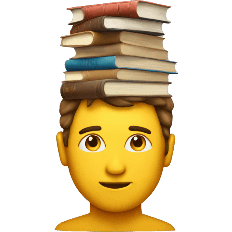 Books on man's head emoji