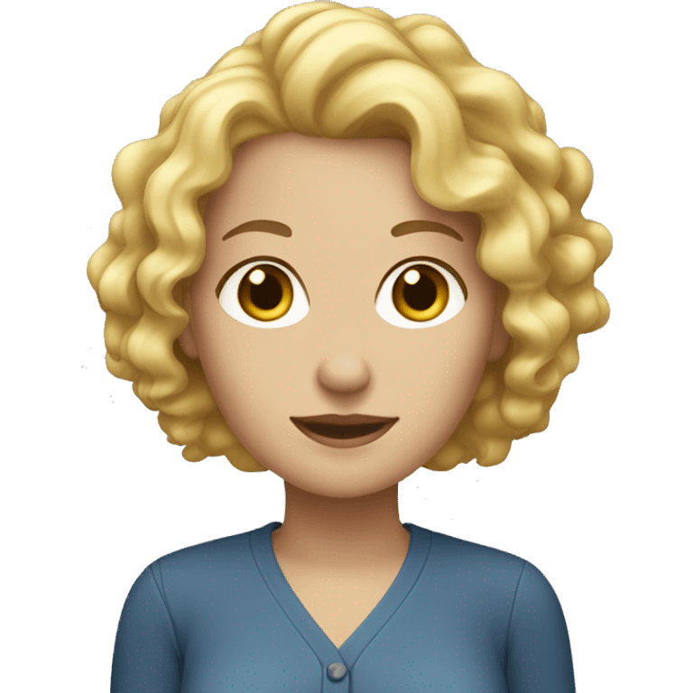 A white woman with curly blonde hair emoji