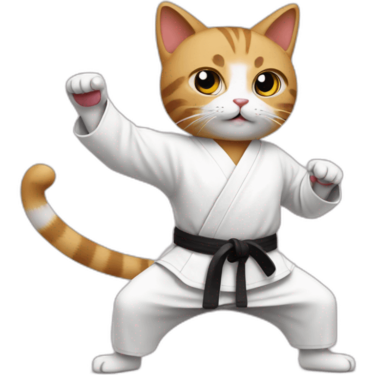 Cat doing karate emoji