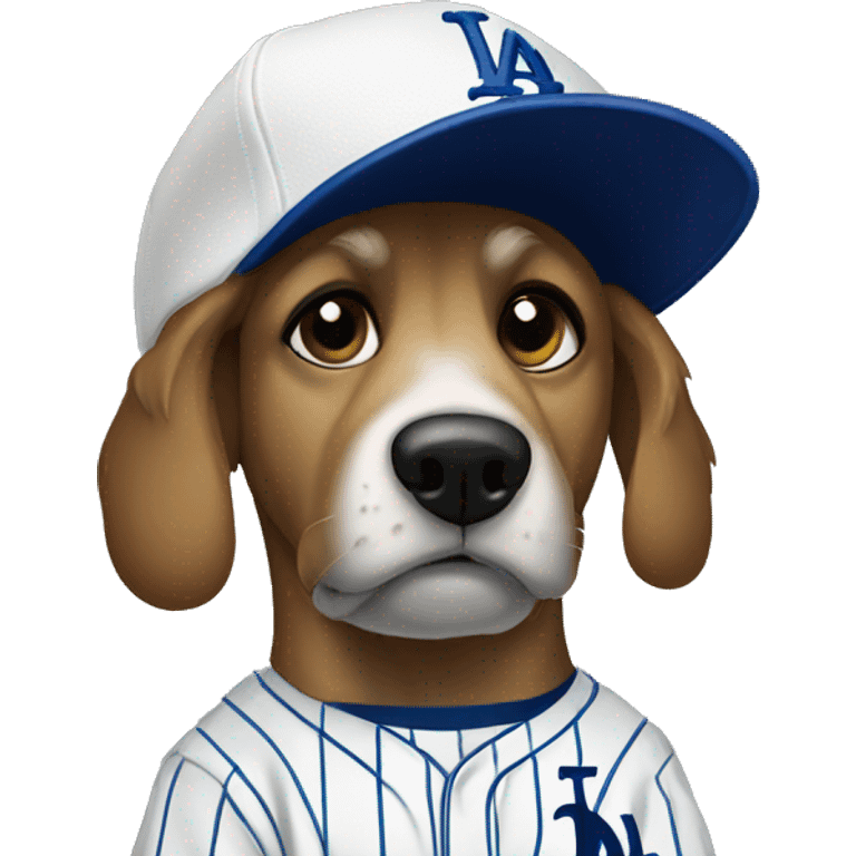 Sad dog with dodgers shirt on emoji