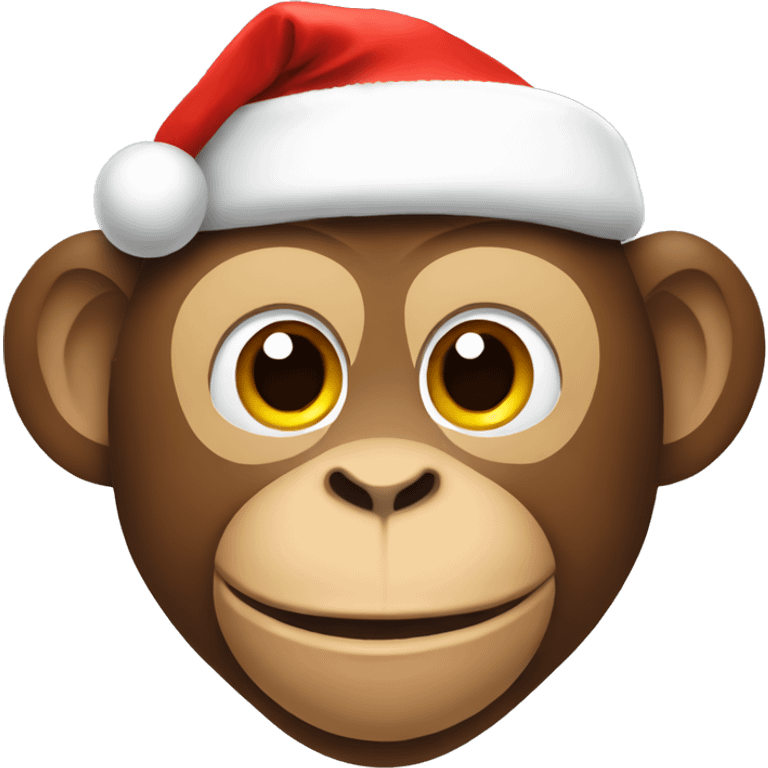 Monkey wearing Santa hat emoji