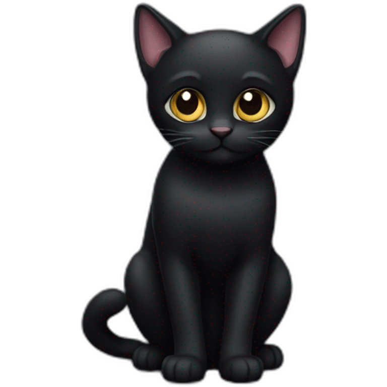 Black-cat-with-a-short-tail emoji