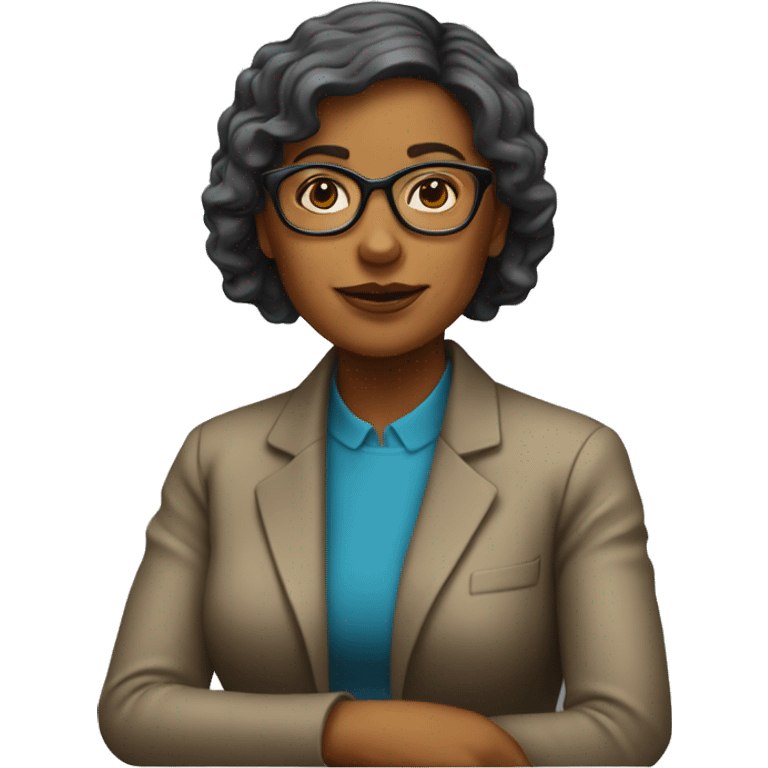 woman psychologist sitting in chair emoji