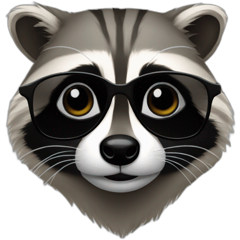 raccoon with black glasses emoji