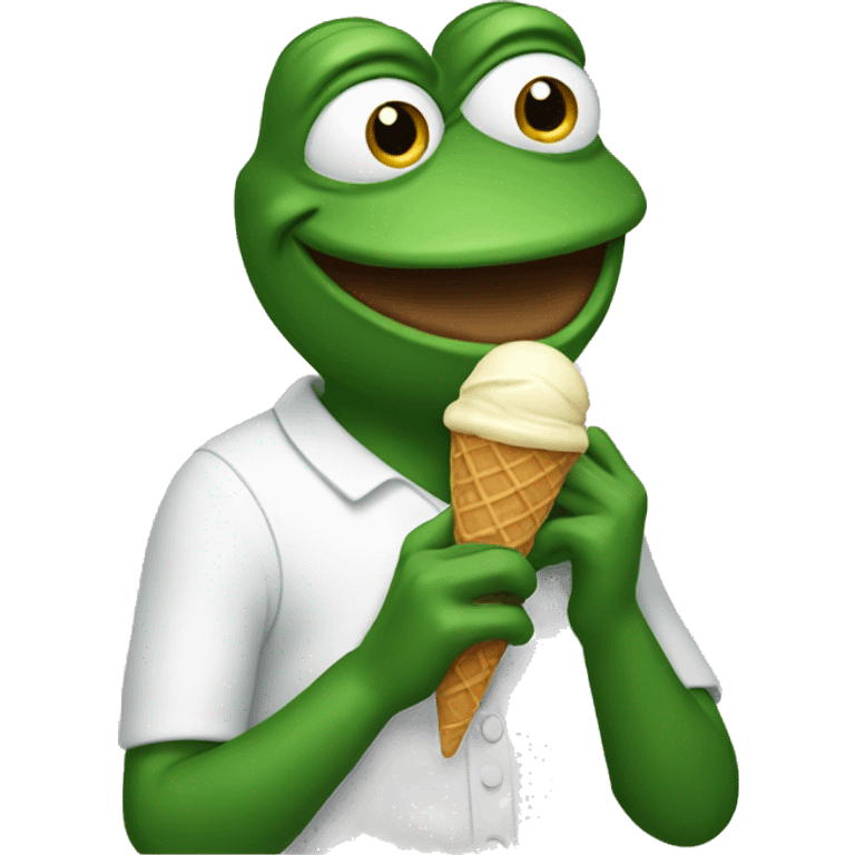 pepe holding ice cream cone emoji